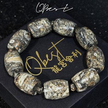 老礦黑靈骨桶珠