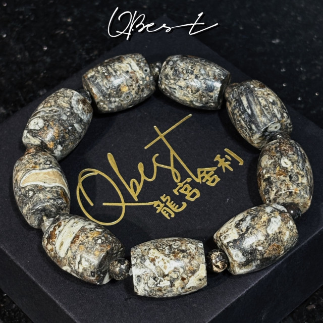 老礦黑靈骨桶珠