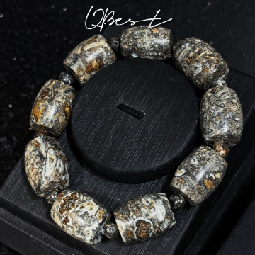 老礦黑靈骨桶珠